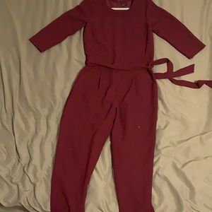 Madewell Wine Ankle Length Jumpsuit